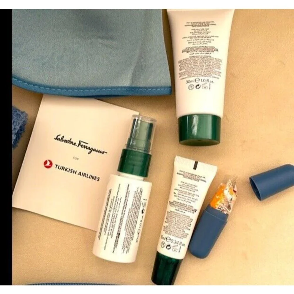 Salvatore Ferragamo Turkish Airlines Business Class Toiletry Amenity Travel Kit